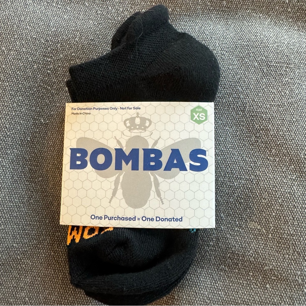 Bombas Unisex X-Small Ankle Socks – Black (Single Pair)